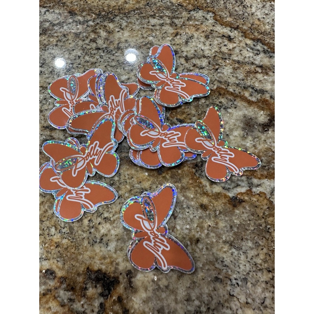 Dolly Parton Tennessee Vols Helmet Glitter Decal Butterfly Sticker 2x2 Oracal